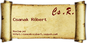 Csanak Róbert névjegykártya